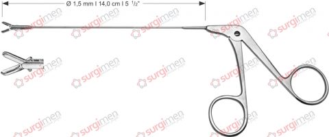 Endolaryngeal Micro Cup-shaped forceps, straight 3,0 x 5,0 mm , 14,0 cm , 5½“