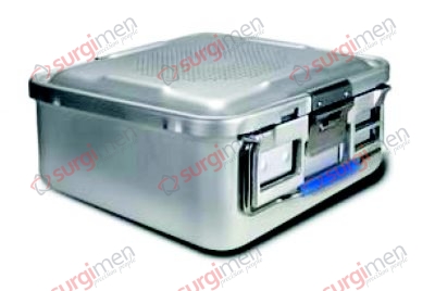 Half-Size-Containers Lid perforated - Bottom perforated 285 x 280 x 100 mm Colour of Lid blue