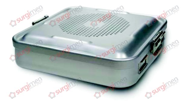 Flat Half-Size-Containers Lid perforated - Bottom non perforated 285 x 280 x 85 mm Colour of Lid red