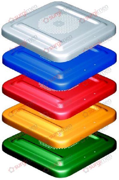 Lid perforated 285 x 280 mm Colour of Lid red