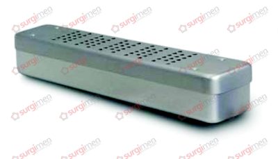 Endoscopy containers Lid perforated - Bottom perforated 250 x 60 x 50 mm Colour of Lid silver